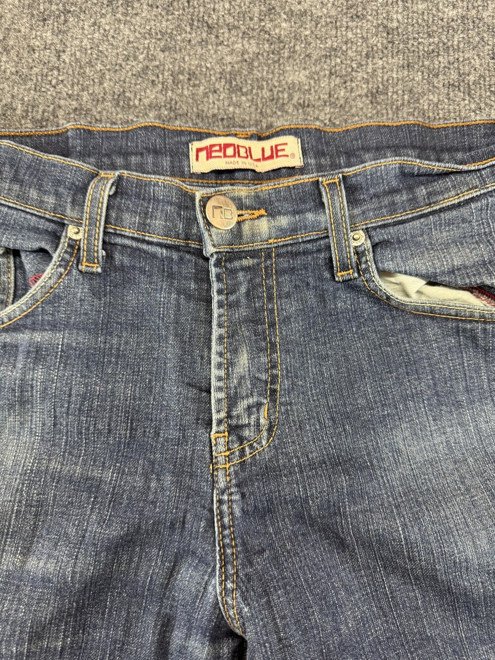 Neo Blue Jeans Mens 32x30 Blue Medium Wash Slim Skinny Stretch Denim USA